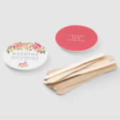 Waterverf Peonies Weddenschap Handwaaier (Niet-gemonteerd)