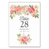 Waterverf Peonies Wedding Kaart (Achterkant)