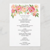 Waterverf Peonies Wedding Menu (Voorkant)