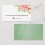 Waterverf Peonies Wedding Plaatskaartje (Voorkant / Achterkant)