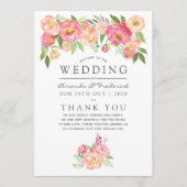 Waterverf Peonies Wedding Programmakaart (Voorkant)