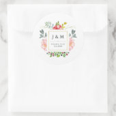 Waterverf Peonies Wedding Ronde Sticker (Tas)
