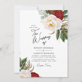 Waterverf Peonies  Wit Weddenschap Kaart