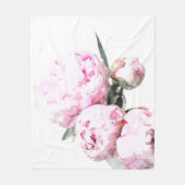 Waterverf Peony Blanket Fleece Deken (Voorkant)