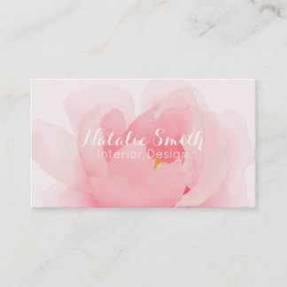 Waterverf Peony Bloom Floral Visitekaartjes