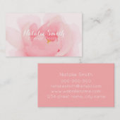 Waterverf Peony Bloom Floral Visitekaartjes (Voorkant / Achterkant)