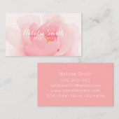 Waterverf Peony Bloom Floral Visitekaartjes (Voorkant / Achterkant)