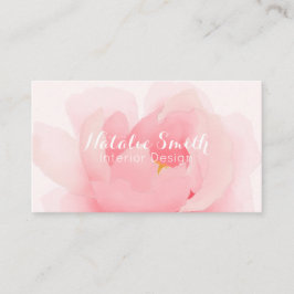 Waterverf Peony Bloom Floral Visitekaartjes