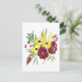 Waterverf Peony Bouquet Briefkaart (Staand voorkant)