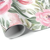 Waterverf Peony Cadeaupapier (Rol Hoek)