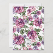 Waterverf Peony Corporate Logo Bat Mitzvah Kaart (Achterkant)