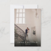 Waterverf Peony Floral Wedding Foto: Dank je wel (Voorkant)