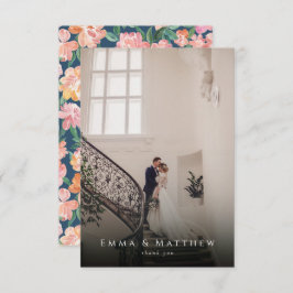 Waterverf Peony Floral Wedding Foto: Dank je wel