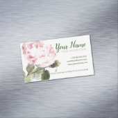 WATERVERF PEONY Flower Folded Visitekaartje Magnetisch Visitekaartje (Voorbeeld)