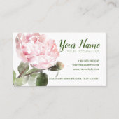 Waterverf Peony Flower Standard Visitekaartje (Voorkant)