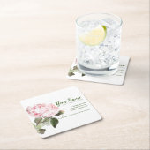 Waterverf Peony Flower Visitekaartje Kartonnen Onderzetters (Insitu)