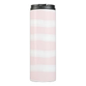 Waterverf Peony Flowers met Monogram en Stripes Thermosbeker (Achterkant)