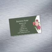  Waterverf Peony Garden Flower Art Magnetisch Visitekaartje (Voorbeeld)