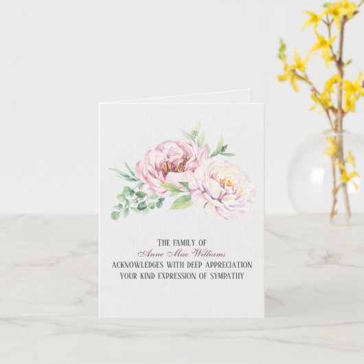 Waterverf Peony Kaart (Gele Bloem)