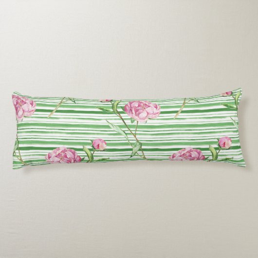 waterverf peony lichaamskussen (Achterkant)