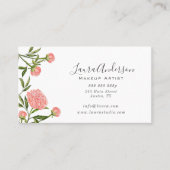 Waterverf Peony Makeup artiest Visitekaartje (Voorkant)