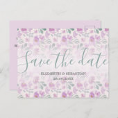 Waterverf Peony Ombre Aankondigingskaart (Voorkant / Achterkant)