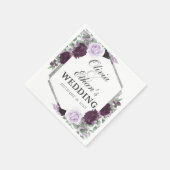 Waterverf Peony Paars Gray Silver Fall Wedding Servet (Hoek)