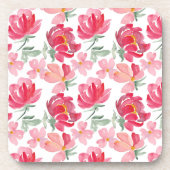 Waterverf Peony Pattern Bier Onderzetter (Voorkant)