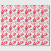 Waterverf Peony Pattern Cadeaupapier (Vlak)