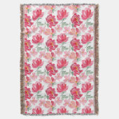 Waterverf Peony Pattern Deken (Voorkant Verticaal)