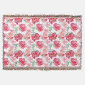 Waterverf Peony Pattern Deken (Voorkant)