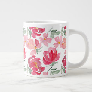 Waterverf Peony Pattern Grote Koffiekop