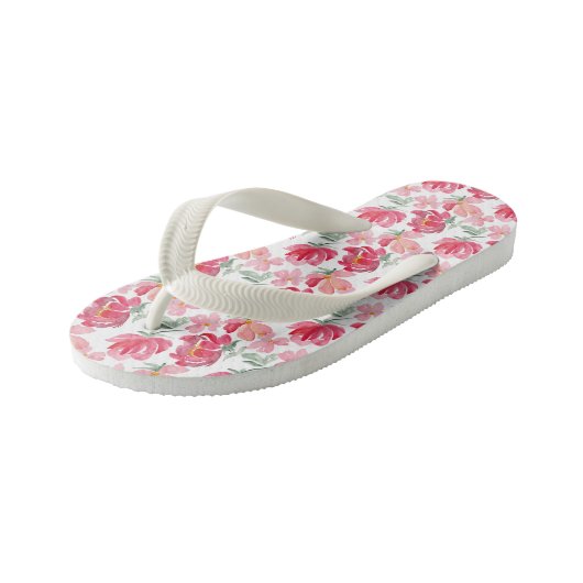 Waterverf Peony Pattern Kinder Teenslippers (Schuin)