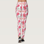 Waterverf Peony Pattern Leggings (Achterkant)