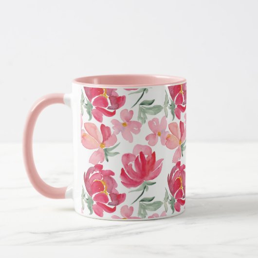 Waterverf Peony Pattern Mok (Links)