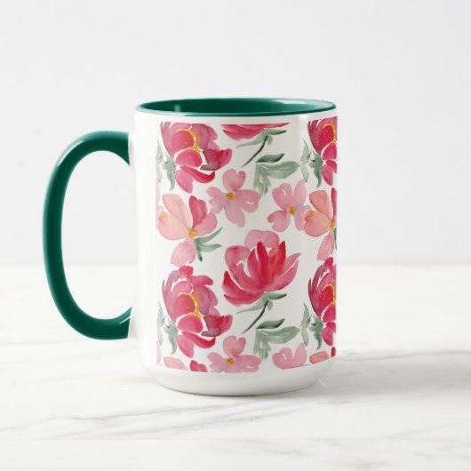 Waterverf Peony Pattern Mok (Links)