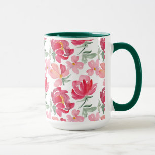 Waterverf Peony Pattern Mok