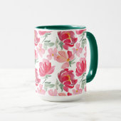 Waterverf Peony Pattern Mok (Voorkant rechts)