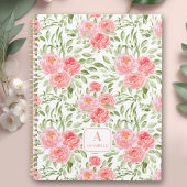 Waterverf Peony Pattern Monogram Planner