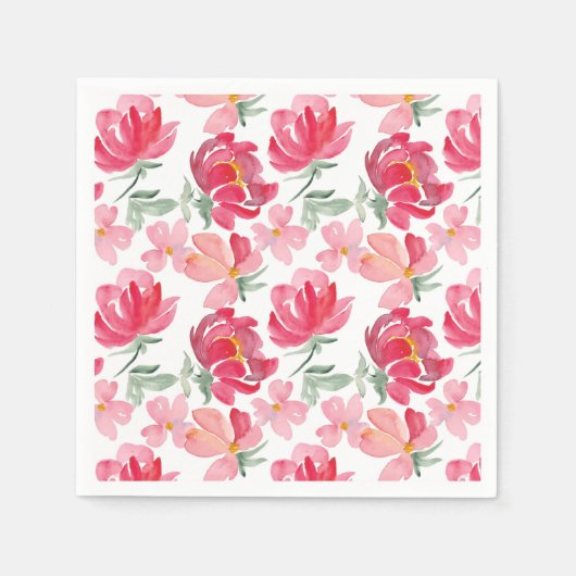 Waterverf Peony Pattern Servet (Voorkant)