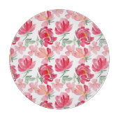 Waterverf Peony Pattern Snijplank (Voorkant)