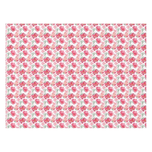 Waterverf Peony Pattern Tafelkleed (Voorkant (Horizontaal))