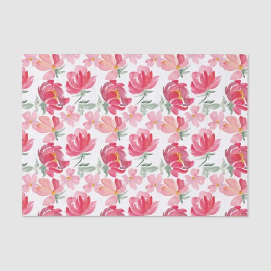 Waterverf Peony Pattern Tissuepapier (Voorkant)