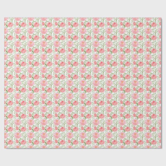 Waterverf Peony Pattern Wrapping Paper Cadeaupapier (Vlak)