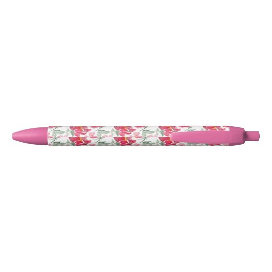Waterverf Peony Pattern Zwarte Inkt Pen (Achterkant)