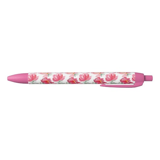 Waterverf Peony Pattern Zwarte Inkt Pen (Bodem)
