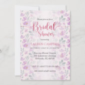 Waterverf Peony Pink en Paarse uitnodiging (Voorkant)