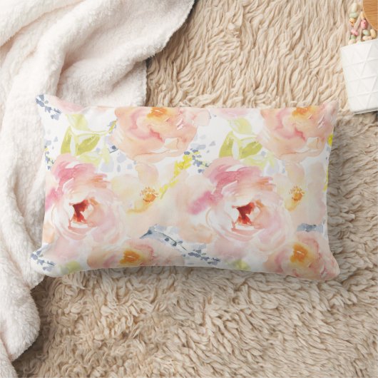 Waterverf Peony Pink Waterverf Flower Kussen (Deken)