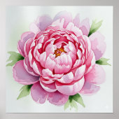 Waterverf Peony Poster (Voorkant)