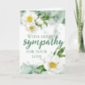Waterverf Peony Sympathie Kaart (Voorkant)